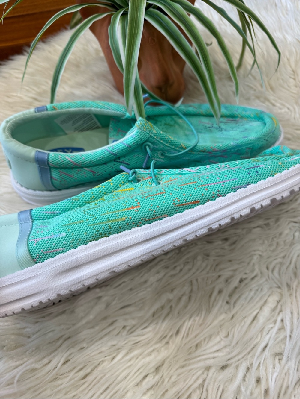 Hey Dude Aqua Mint Slip-On Lightweight Sneakers